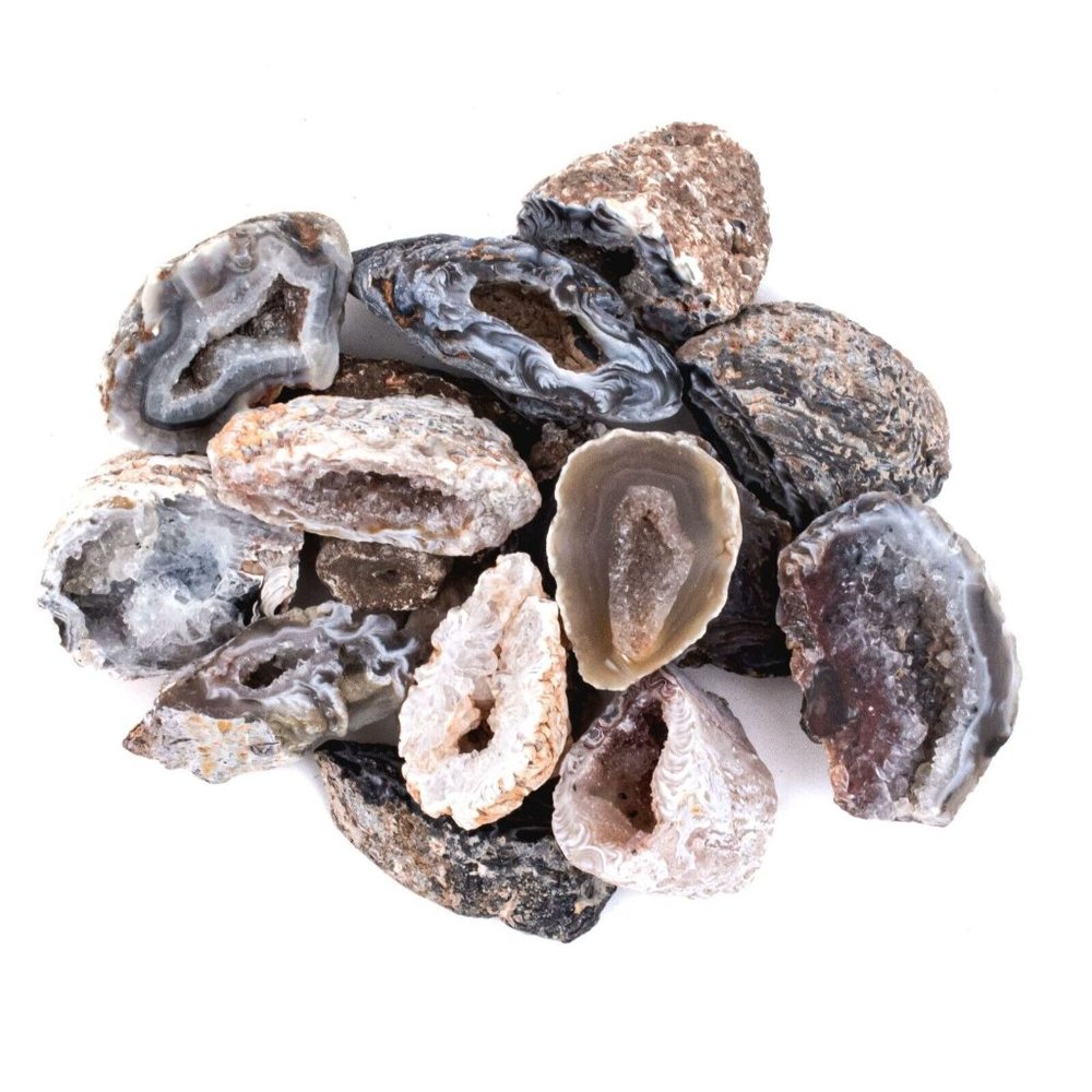 1 lb Small Agate Oco Geodes Natural Rough Half Gemstone Mineral Sparkly Jewelry